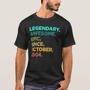 18 Year Old   Legend Since October 2004 18th Birth T-Shirt