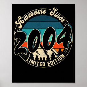 18 Year Old Vintage 18th Year Old Birthday 2004 Poster