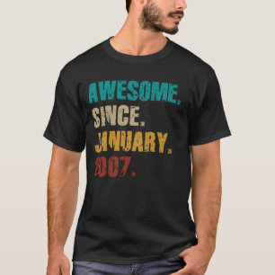 18 Year Old Vintage Awesome Since January 2007 18t T-Shirt