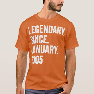 18 Years Legendary Since January 2005 18th Birthda T-Shirt