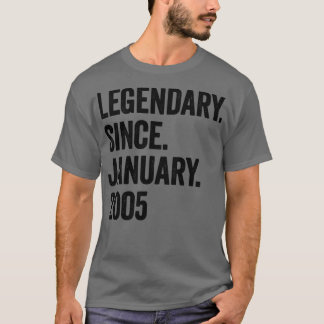 18 Years Legendary Since January 2005 18th Birthda T-Shirt