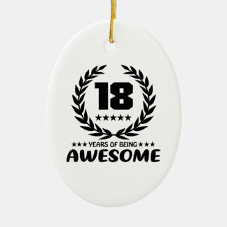 18 years of being Awesome Ceramic Tree Decoration