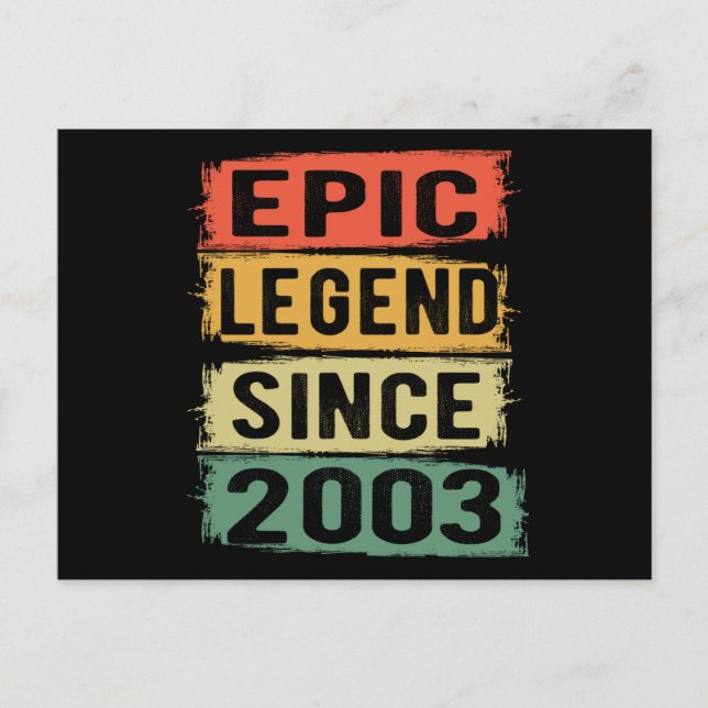 18 Years Old Bday 2003 Epic Legend 18th Birthday Postcard (Front)