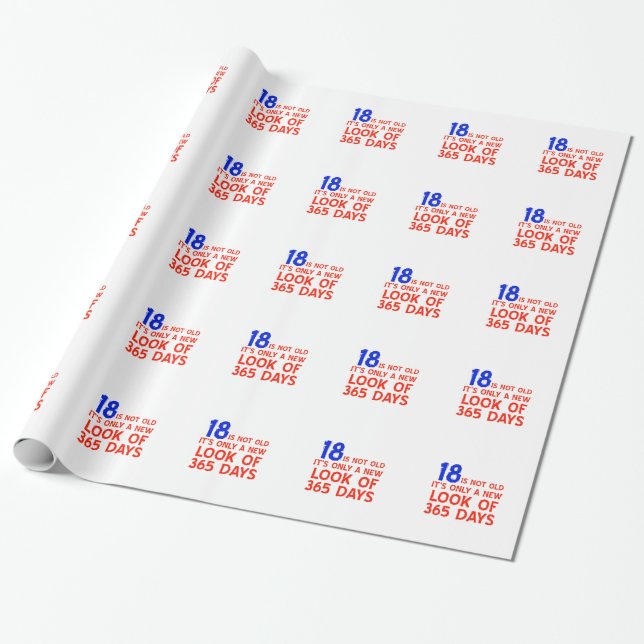 18 years Old birthday designs Wrapping Paper (Unrolled)