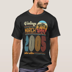 18 Years Old Birthday  Vintage March 2005 Girls Bo T-Shirt