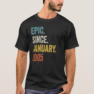 18 Years Old Epic Since January 2005 18th Birthday T-Shirt