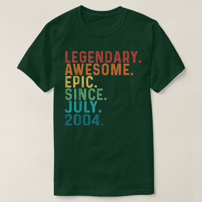 18 Years Old Funny Awesome Since July 2004 18th Bi T-Shirt (Design Front)