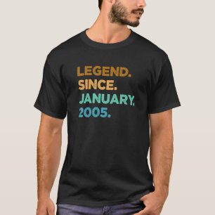 18 Years Old Legend Since January 2005 18th Birthd T-Shirt