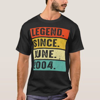 18 Years Old Legend Since June 2004 18th Birthday T-Shirt