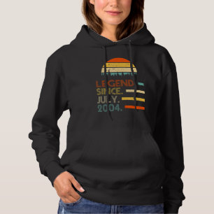 18 Years Old Retro Birthday  Legend Since July 200 Hoodie