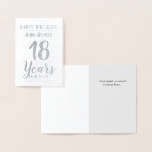 18 Years Old. Stylish Design. Foil Card