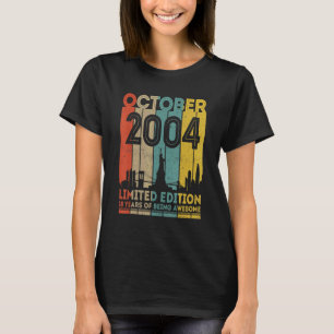 18 Years Old Vintage October 2004 18th Birthday T-Shirt