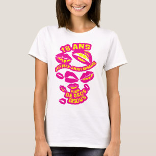 18 yrs kisses raising birthday mouth T-Shirt