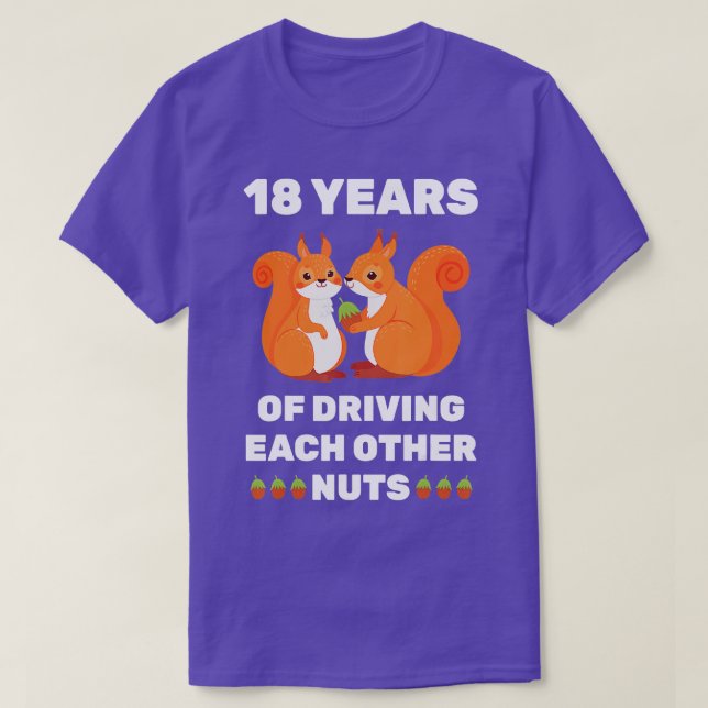 18th 18Year Wedding Anniversary Funny Couple For H T-Shirt (Design Front)