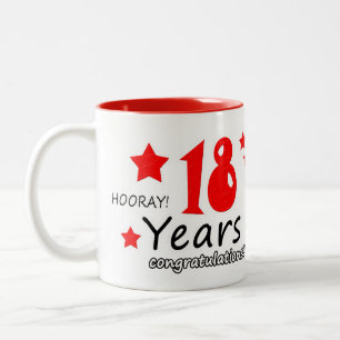 18th anniversary, 18 Years Wedding Anniversaries Two-Tone Coffee Mug