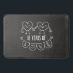 18th Anniversary Gift Chalk Hearts Bath Mat<br><div class="desc">Cute two doodle hand drawn heart 18th year anniversary design.</div>