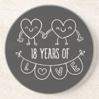 18th Anniversary Gift Chalk Hearts