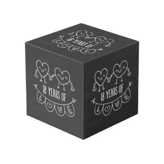 18th Anniversary Gift Chalk Hearts Cube