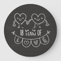 18th Anniversary Gift Chalk Hearts