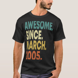 18th Birthday 18 Years Old Awesome Since March 20 T-Shirt