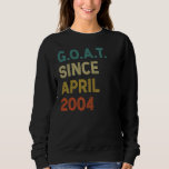18th Birthday 18 Years Old Goat Since April 2004 Sweatshirt<br><div class="desc">18th Birthday 18 Years Old Goat Since April 2004</div>