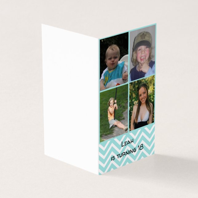 18th Birthday 4 photos card (Outside)