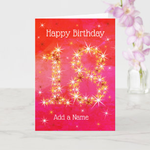 18th Birthday - Age 18 Star Numbers - Intense Red Card