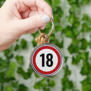 18th Birthday ANY AGE Speed Limit Sign Key Ring