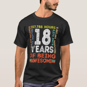 18th Birthday Awesome 18 Years Old Vintage Retro T-Shirt
