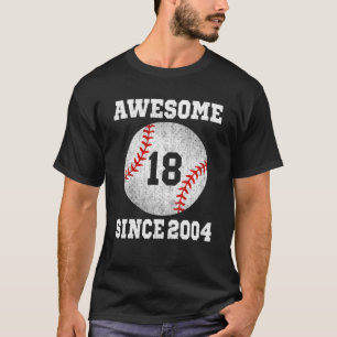 18Th Birthday Baseball Player 18 Years Old Vintage T-Shirt