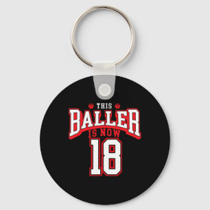 18th Birthday Basketball Lover 18 Years Old Bday  Key Ring