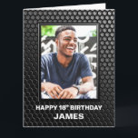 18th Birthday Black Geometric Pattern Custom Photo Card<br><div class="desc">Include your favourite photo of the birthday boy or girl in this modern hexagonal geometric patterned 18th birthday card and include your own personal greeting to make them feel extra special on their birthday.</div>