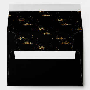 18th birthday black gold hello 18 typography envelope