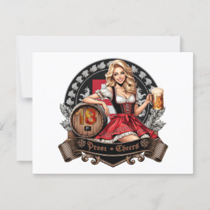 18th birthday - Blondes Dirndl says Prost Cheers Postcard