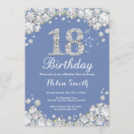 18th Birthday Blue and Silver Diamond Invitation<br><div class="desc">18th Birthday Invitation. Blue and Silver Rhinestone Diamond. Elegant Birthday Bash invite. Adult Birthday. Women Birthday. Men Birthday. For further customisation,  please click the "Customise it" button and use our design tool to modify this template.</div>