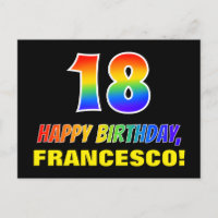 18th Birthday: Bold, Fun, Simple, Rainbow 18
