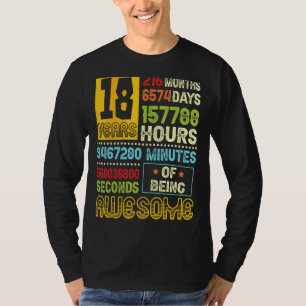18th Birthday Boy 18 Years Of Being Awesome Made I T-Shirt