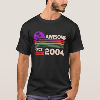 18th Birthday Boys Girls Awesome Since 2004 T-Shirt