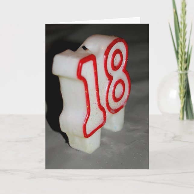 18th Birthday Candle Birthday Card (Front)
