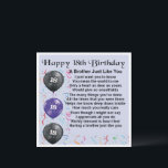 18th Birthday Card - Brother<br><div class="desc">A great card for a brother on his 18th birthday.</div>