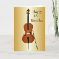 18th Birthday Card Cello Design