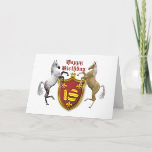 18th birthday card with a coat of arms