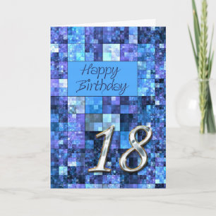 18th Birthday card with abstract squares.