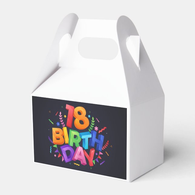 18th Birthday Celebration Favour Box (Front Side)