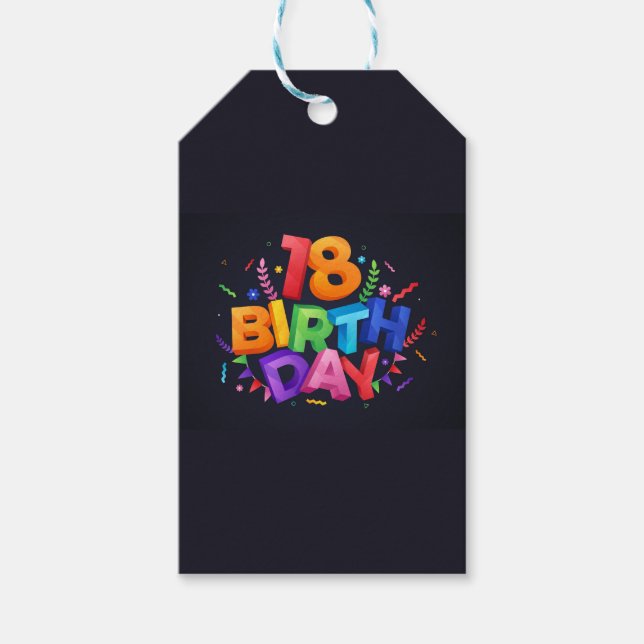 18th Birthday Celebration Gift Tags (Front)