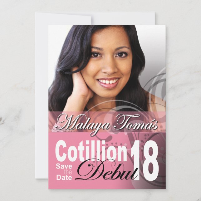 18th Birthday Cotillion Debut Save the Date Photo (Front)