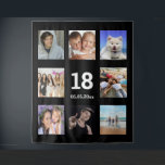 18th birthday custom photo collage black guy tapestry<br><div class="desc">For a 18th birthday, celebrating his life with a collage of 8 of your photos of his friends, family, interest or pets. Personalise and the age 18 and a date. Date of birth or the date of the birthday party. White letters. A classic black background colour. Use as party wall...</div>
