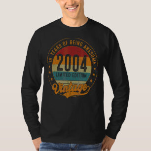 18th Birthday Decoration Vintage 2004 18 Years Old T-Shirt