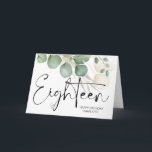 18th Birthday Eighteen Happy Birthday for Him Her Card<br><div class="desc">This cute Birthday Card,  is a fun way to celebrate the birthday of one of your favorite people!
This card can be customized with the birthday boy or girls name.</div>