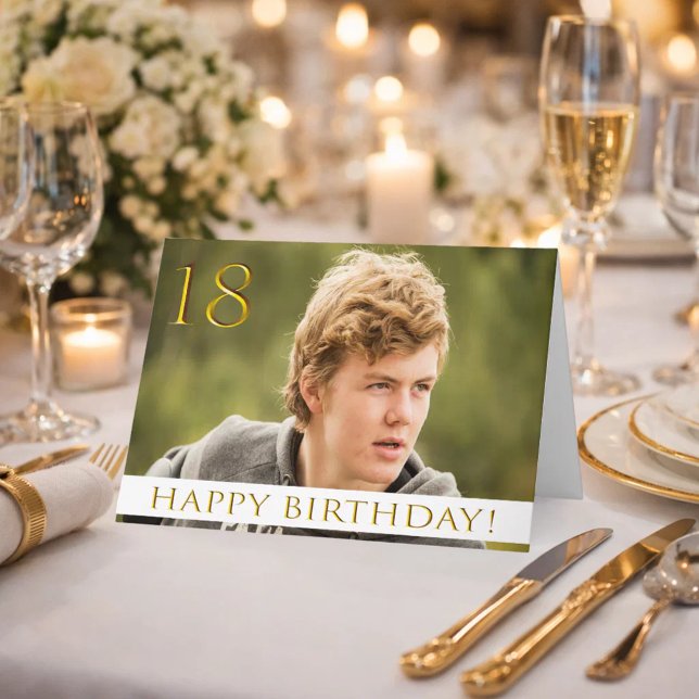 18th birthday for a boy with your portrait photo card (Creator Uploaded)